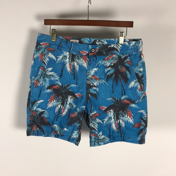 M.NII Makaha Mens Palm Trees Lined Swim Shorts/Trunks Runs 32” Inches - Picture 2 of 10